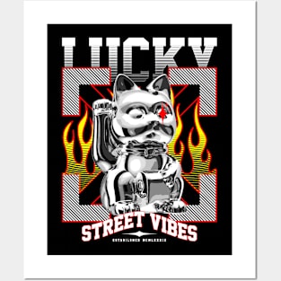 lucky cat street vibes Posters and Art